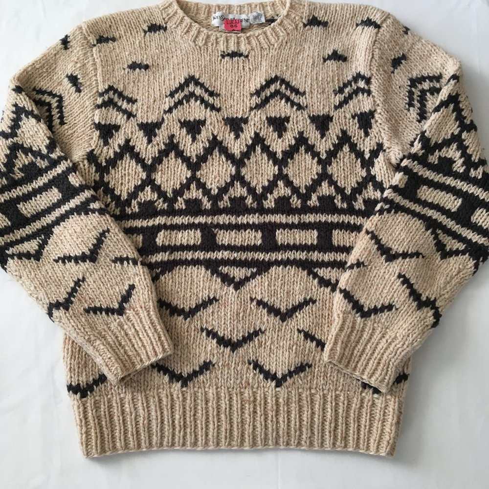 Men's hand knit wool sweater